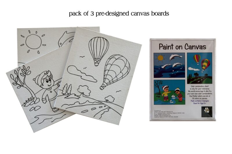 PRE DESIGNED CANVAS BOARDS - Pack of 3